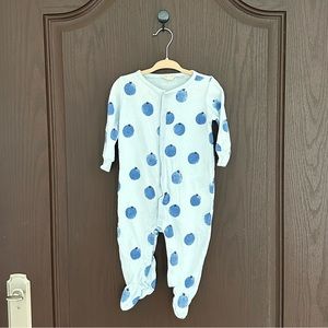 GAP Baby 100% Organic Cotton Footed Romper Blue Blueberry Print One-Piece 6–9M